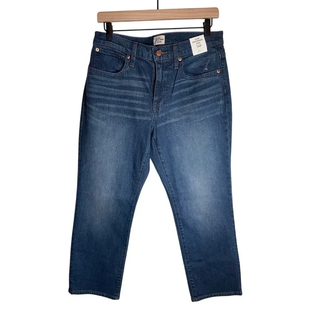 NWT J. CREW Slim Boyfriend Jean date night classic structured denim jeans 28P